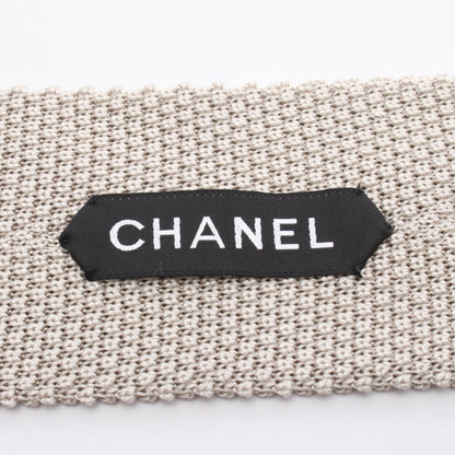 ココマーク ニット ネクタイ シルク ベージュ バーガンディ シャネル 財布・小物 CHANEL