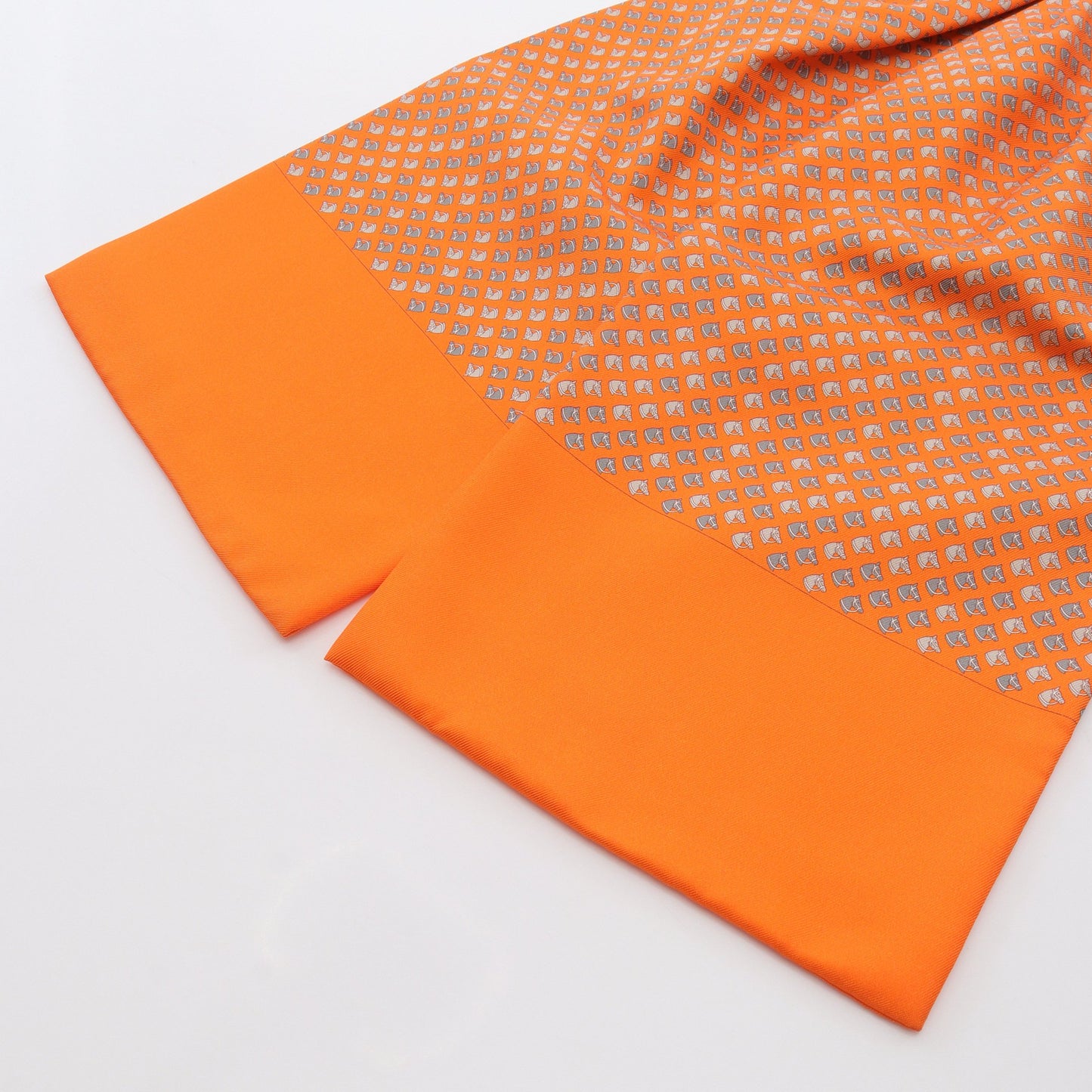 アスコットタイ ネクタイ シルク オレンジ マルチカラー エルメス 財布・小物 HERMES