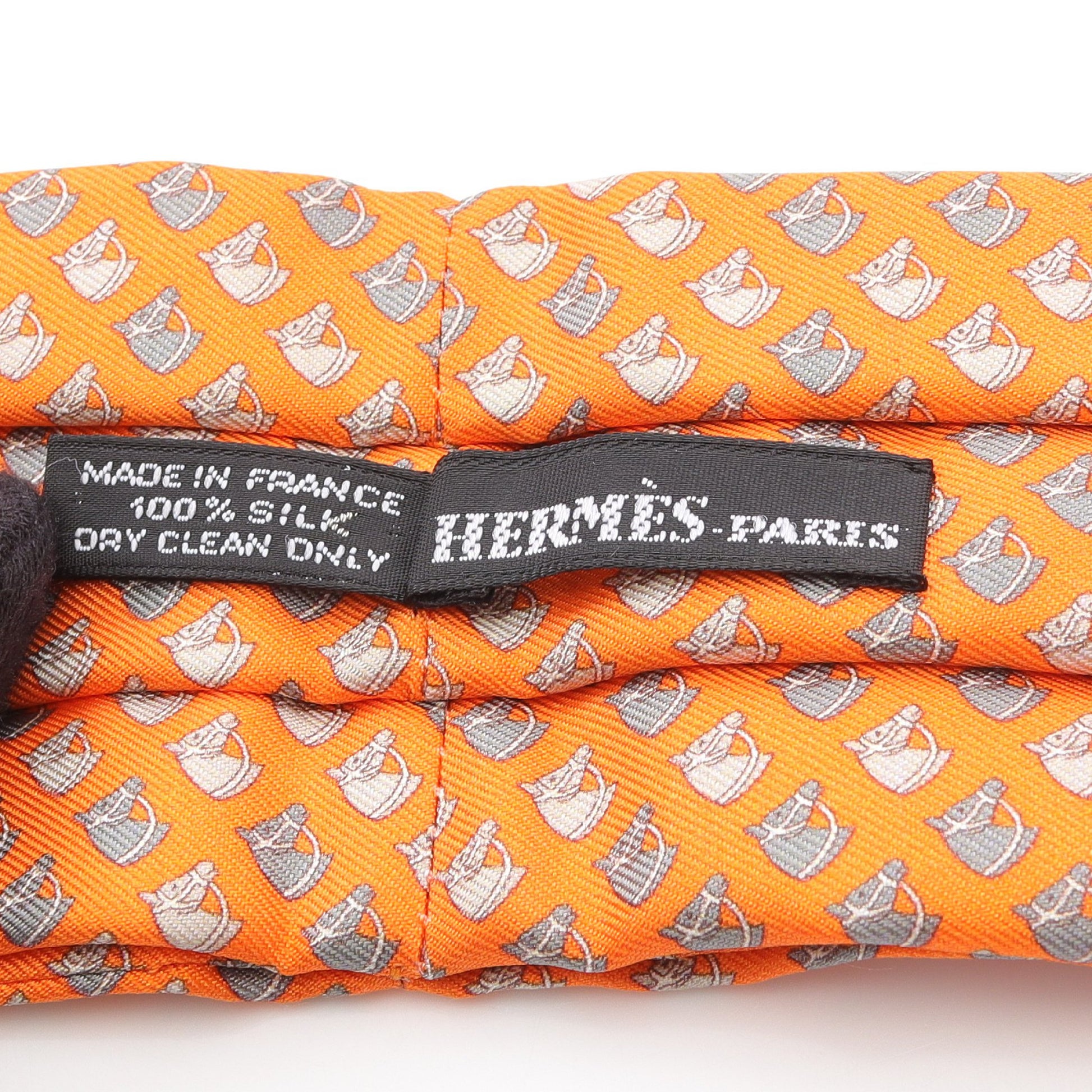 アスコットタイ ネクタイ シルク オレンジ マルチカラー エルメス 財布・小物 HERMES