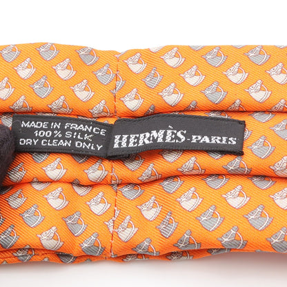 アスコットタイ ネクタイ シルク オレンジ マルチカラー エルメス 財布・小物 HERMES