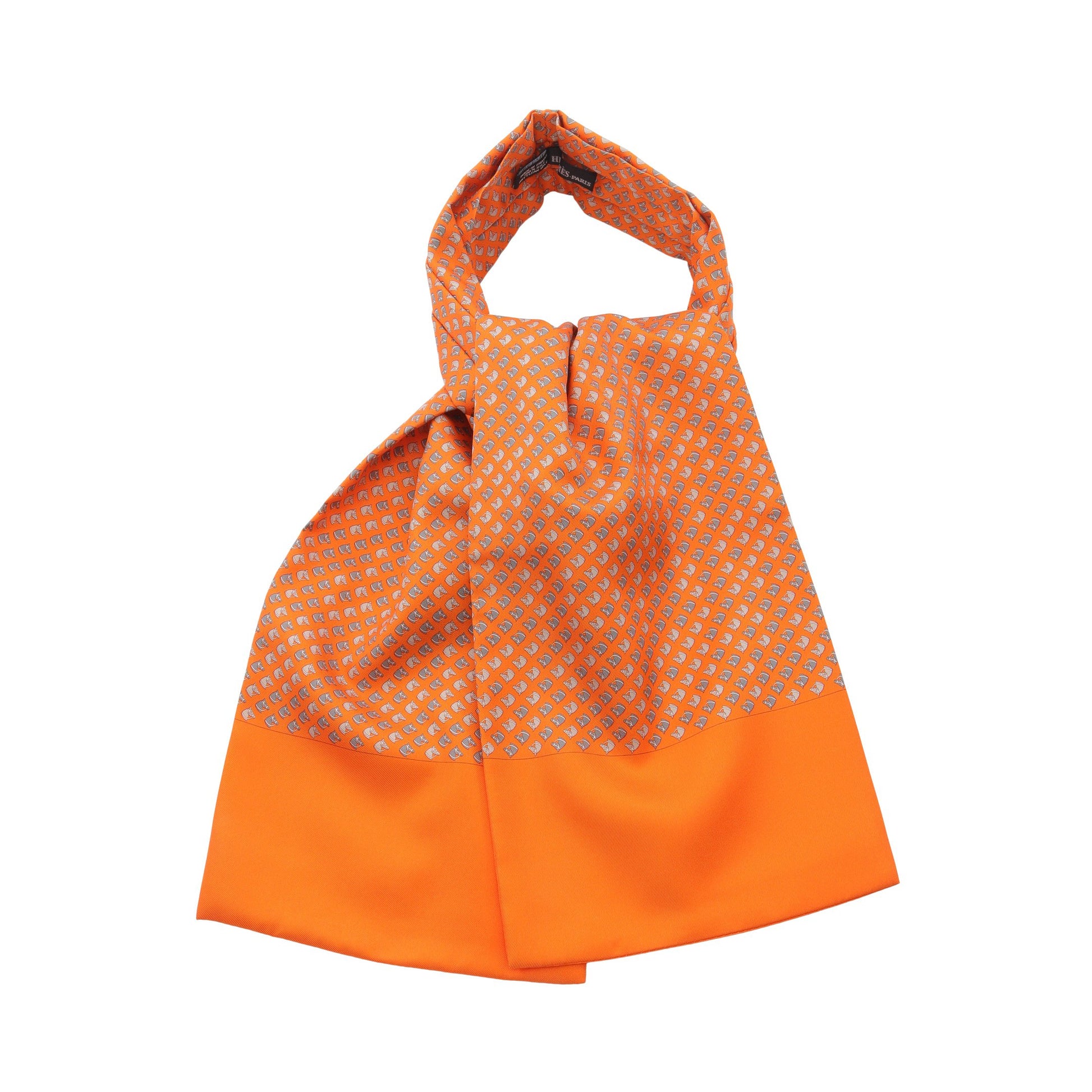 アスコットタイ ネクタイ シルク オレンジ マルチカラー エルメス 財布・小物 HERMES