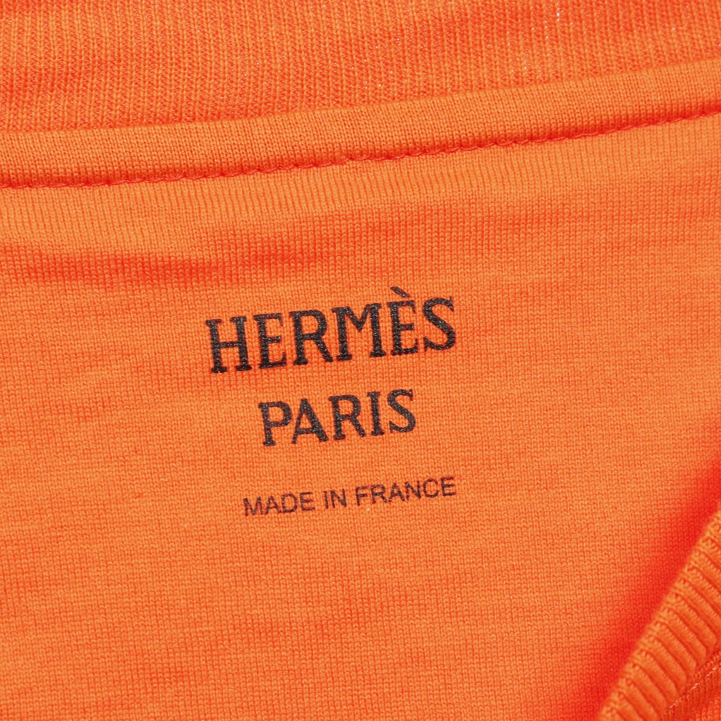 モザイク ワンピース 半袖 コットン オレンジ 刺繍ポケット エルメス ワンピース HERMES