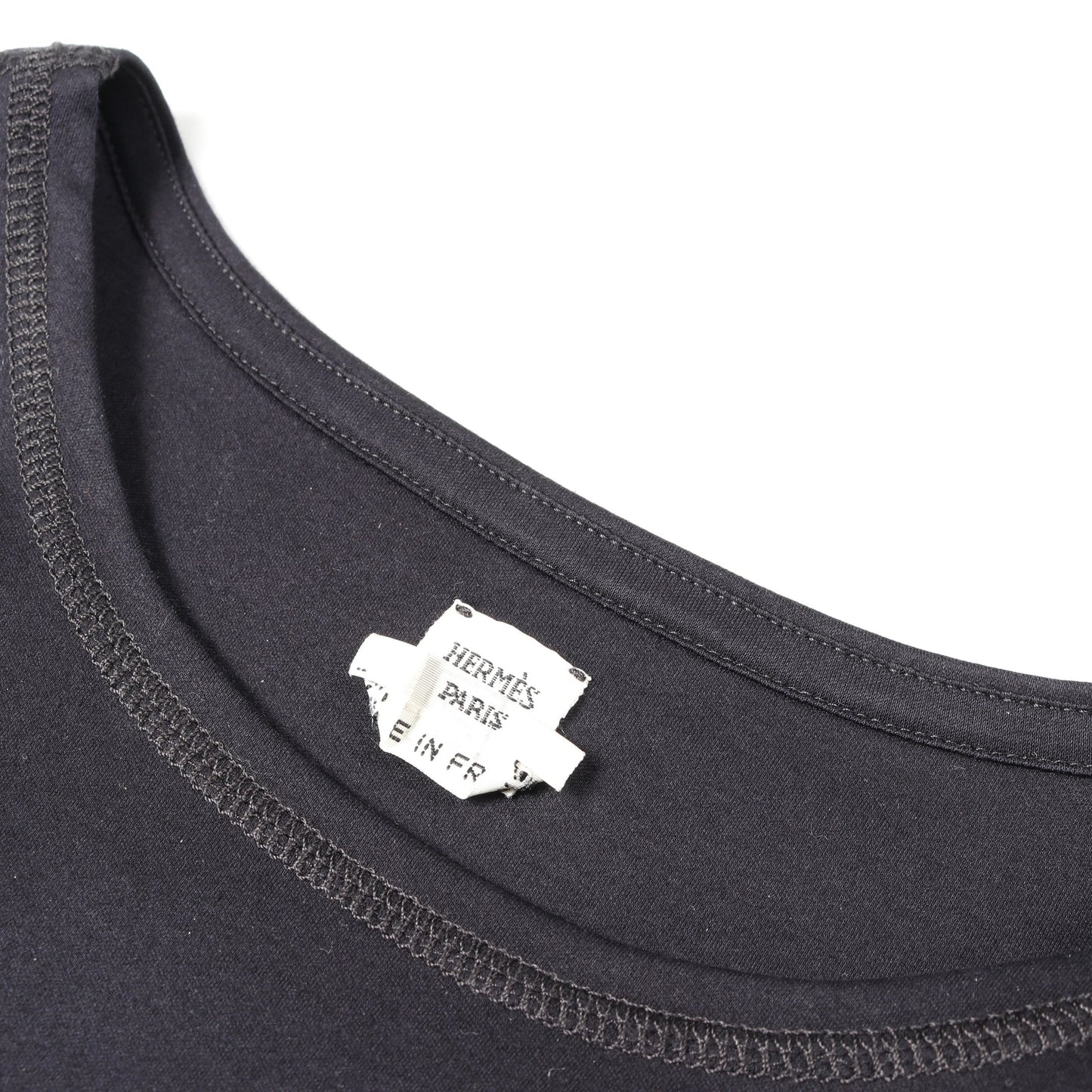 ワンピース コットン ダークネイビー 刺繍ポケット エルメス ワンピース HERMES