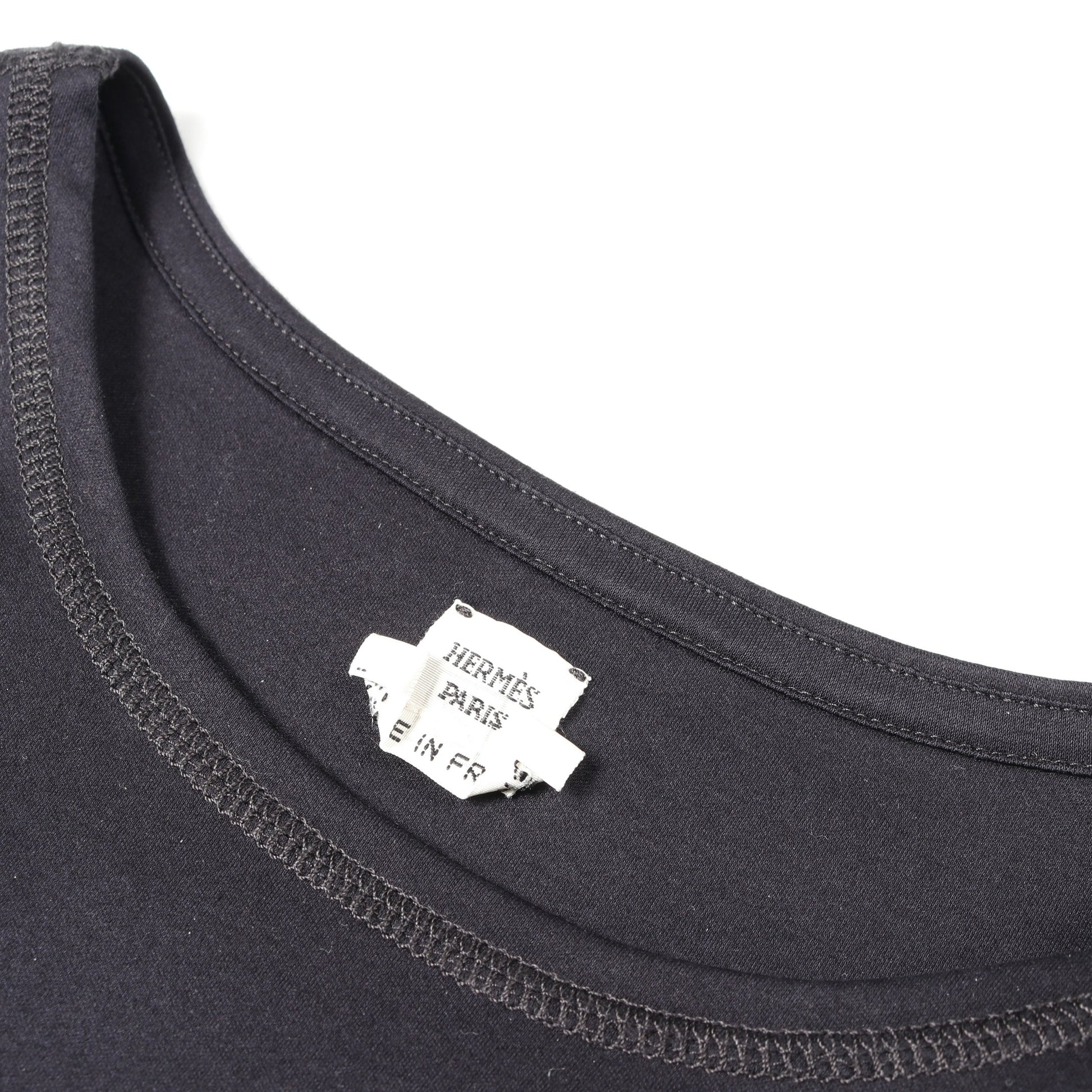 ワンピース コットン ダークネイビー 刺繍ポケット エルメス ワンピース HERMES