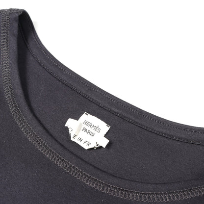 ワンピース コットン ダークネイビー 刺繍ポケット エルメス ワンピース HERMES