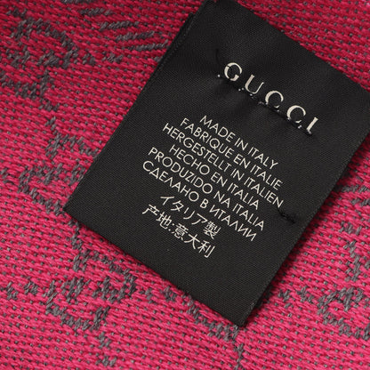 GG柄 マフラー ウール グレー ピンク グッチ 財布・小物 GUCCI