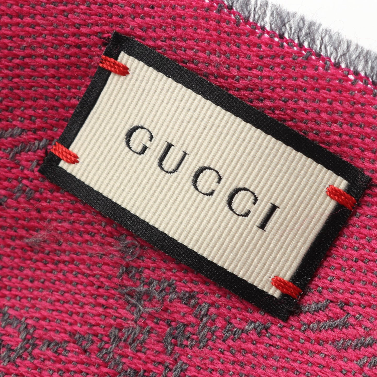 GG柄 マフラー ウール グレー ピンク グッチ 財布・小物 GUCCI