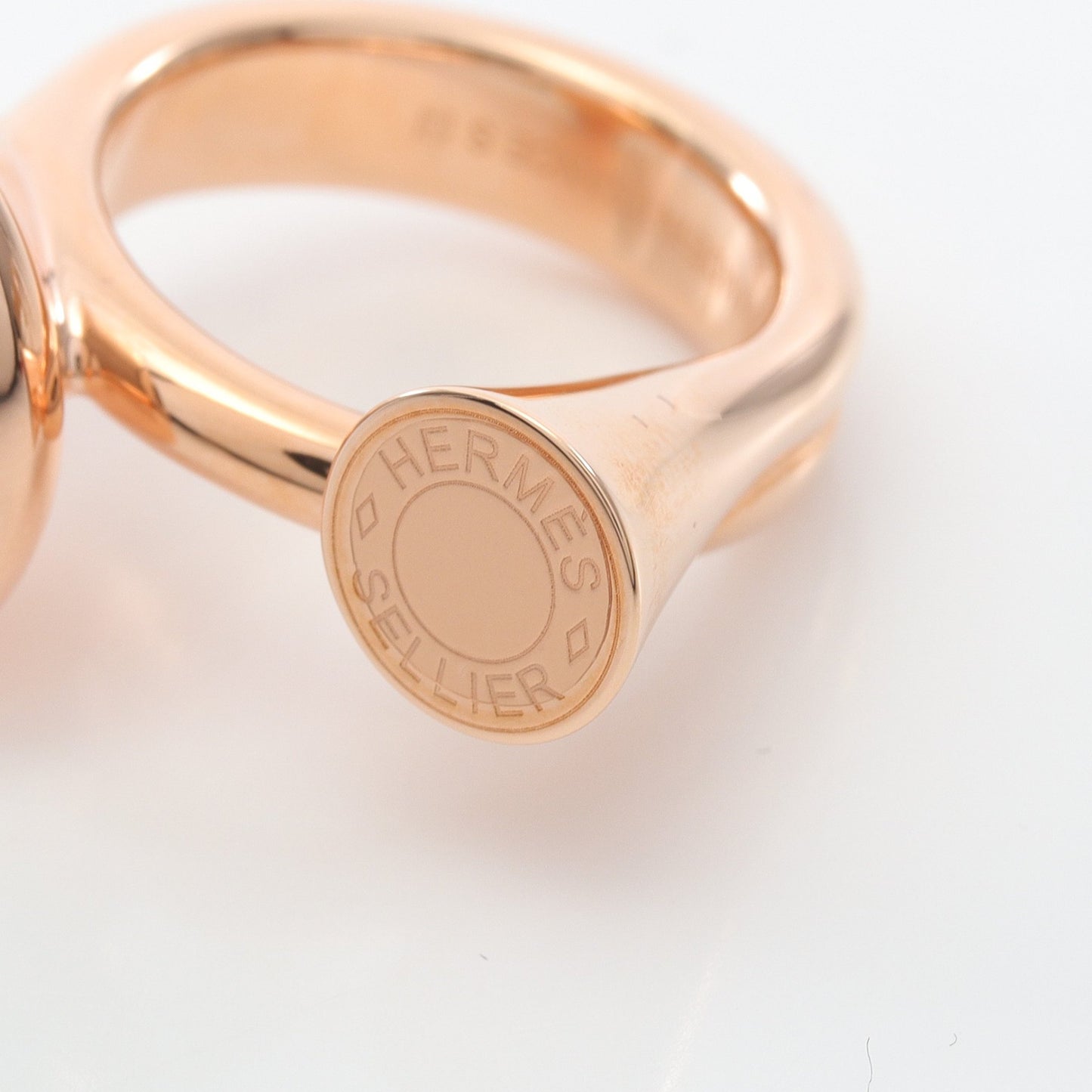コルH リング 指輪 GP レザー ピンクゴールド ホワイト エルメス アクセサリー HERMES
