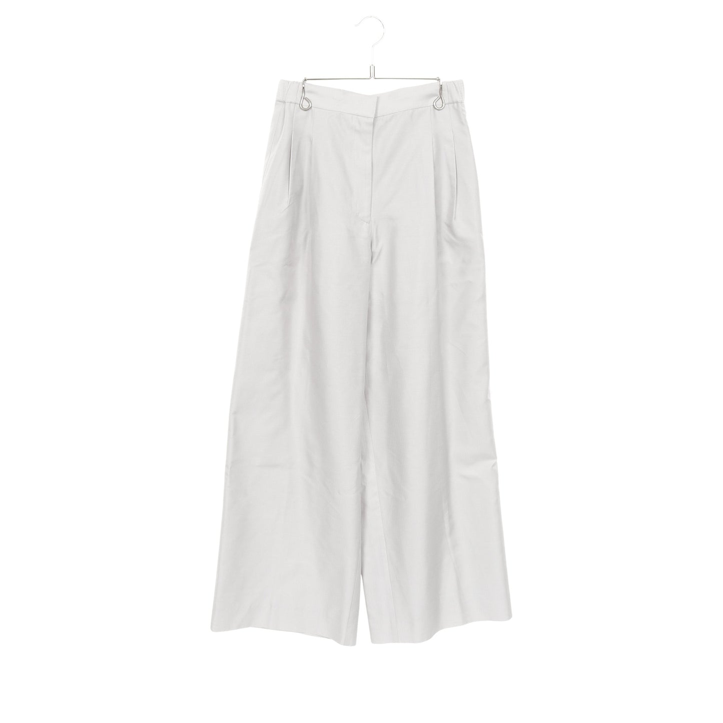 ワイドパンツ シルク ライトグレー エブール ボトムス ebure