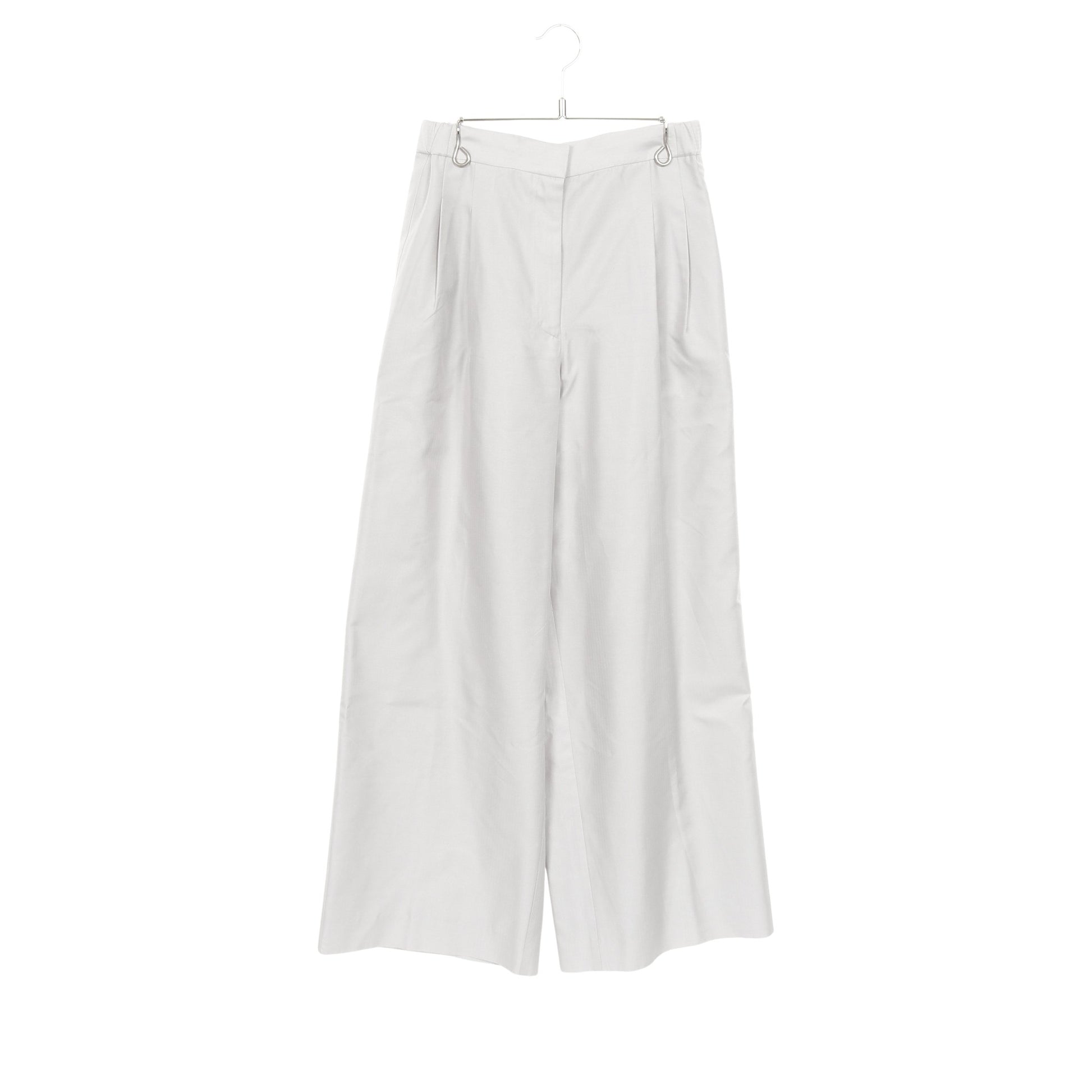 ワイドパンツ シルク ライトグレー エブール ボトムス ebure