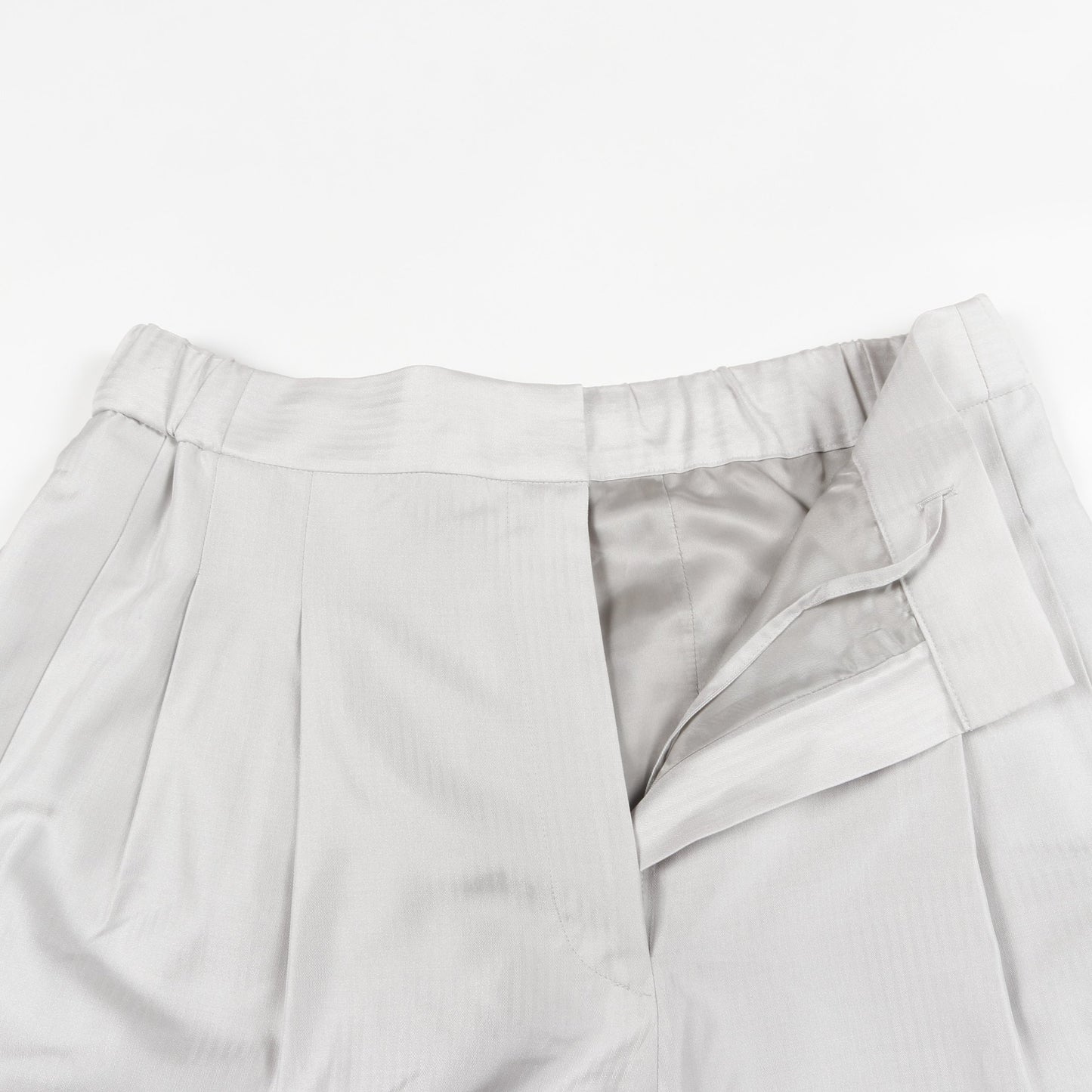 ワイドパンツ シルク ライトグレー エブール ボトムス ebure