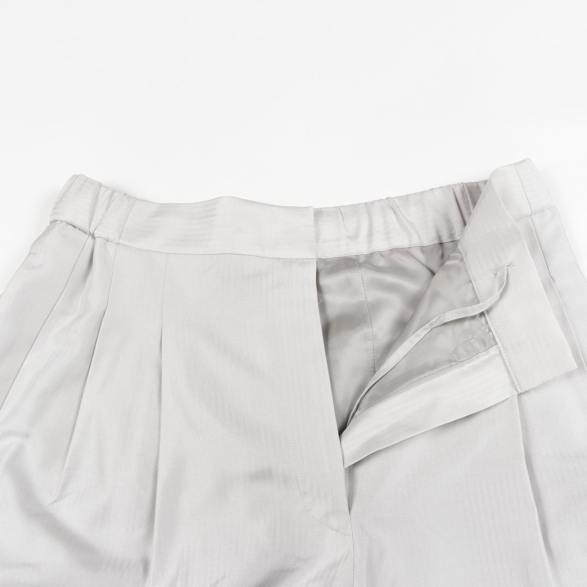 ワイドパンツ シルク ライトグレー エブール ボトムス ebure