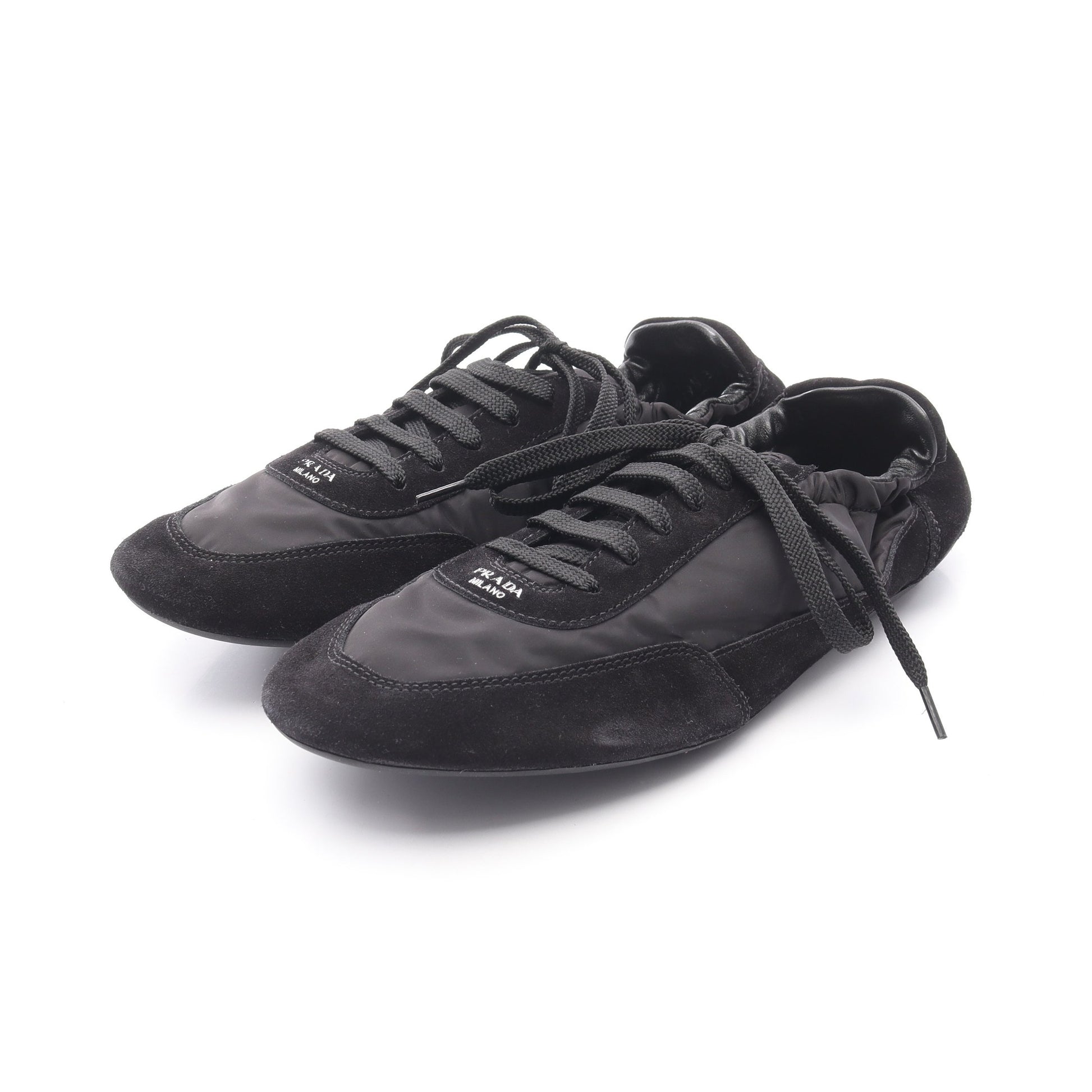 Re-Nylon コラプス スニーカー ナイロン スエード ブラック プラダ シューズ PRADA