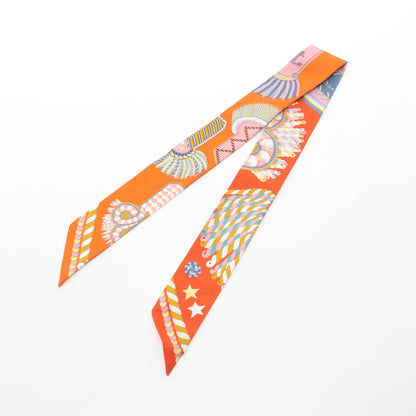 ツイリー EPAULETTES DE GALA リボン スカーフ シルク オレンジ マルチカラー エルメス 財布・小物 HERMES