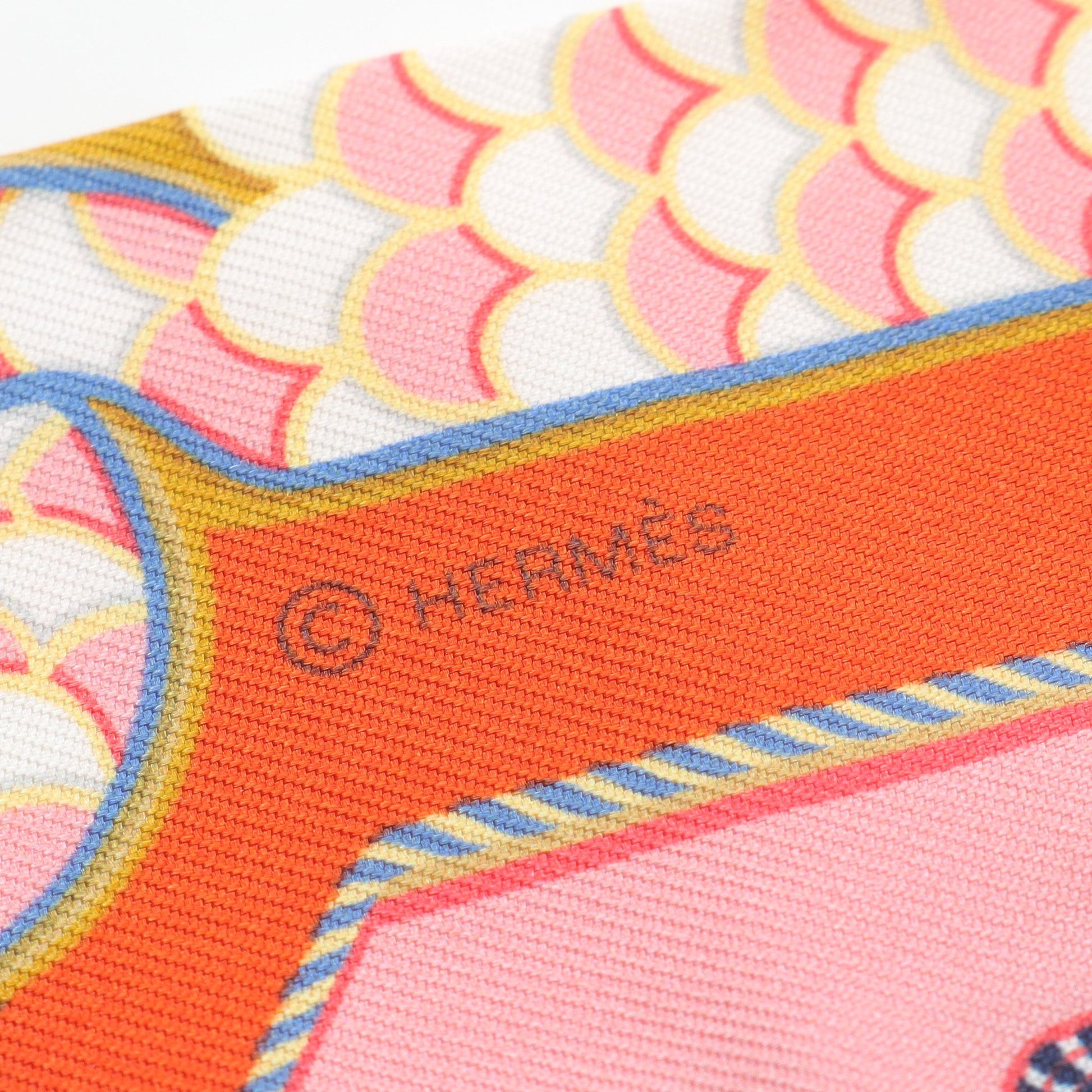 ツイリー EPAULETTES DE GALA リボン スカーフ シルク オレンジ マルチカラー エルメス 財布・小物 HERMES
