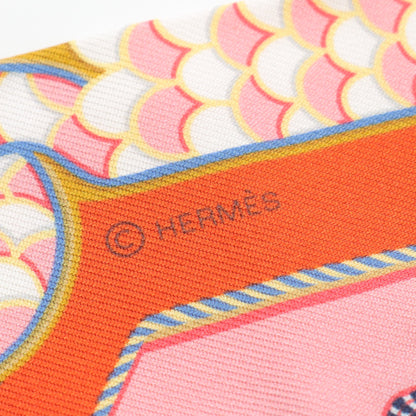 ツイリー EPAULETTES DE GALA リボン スカーフ シルク オレンジ マルチカラー エルメス 財布・小物 HERMES