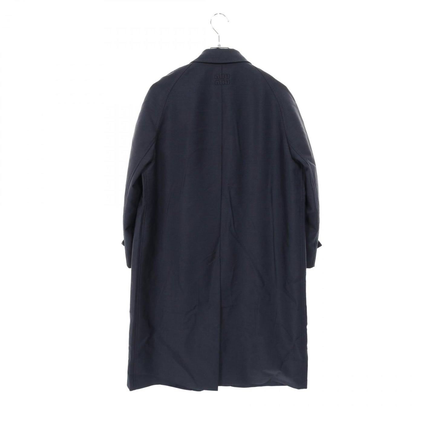 シングルブレスト キッドモヘヤ コート ウール ネイビー ミュウミュウ アウター miu miu