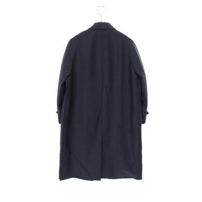 シングルブレスト キッドモヘヤ コート ウール ネイビー ミュウミュウ アウター miu miu