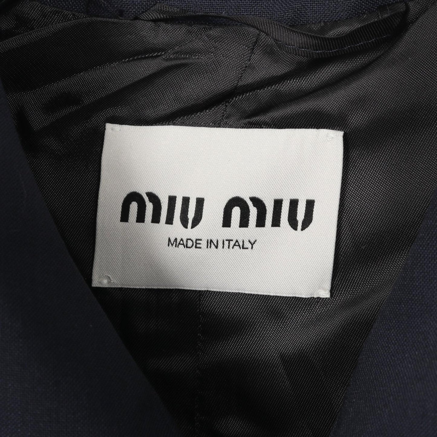 シングルブレスト キッドモヘヤ コート ウール ネイビー ミュウミュウ アウター miu miu