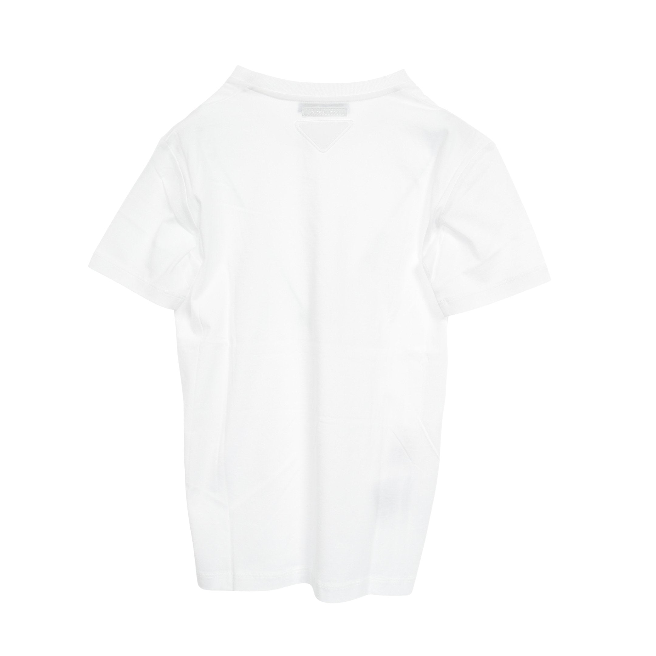 PRADA トライアングルロゴ　コットン Tシャツ　メンズ　Mサイズ　ホワイト 中古・古着通販】PRADA (プラダ) トライアングルプレート コットン T