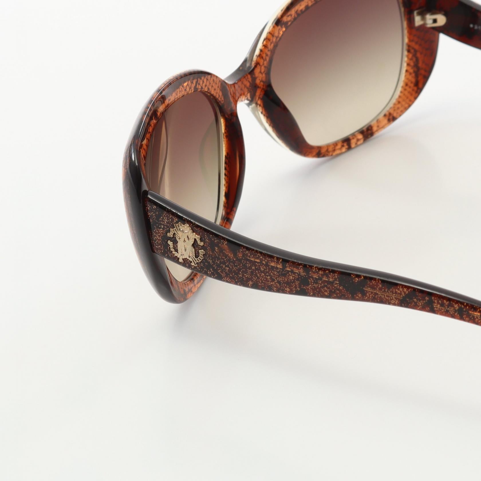 alula サングラス ラメ ロゴ ブラウン ゴールド グラデーションレンズ ロベルトカヴァリ 財布・小物 roberto cavalli