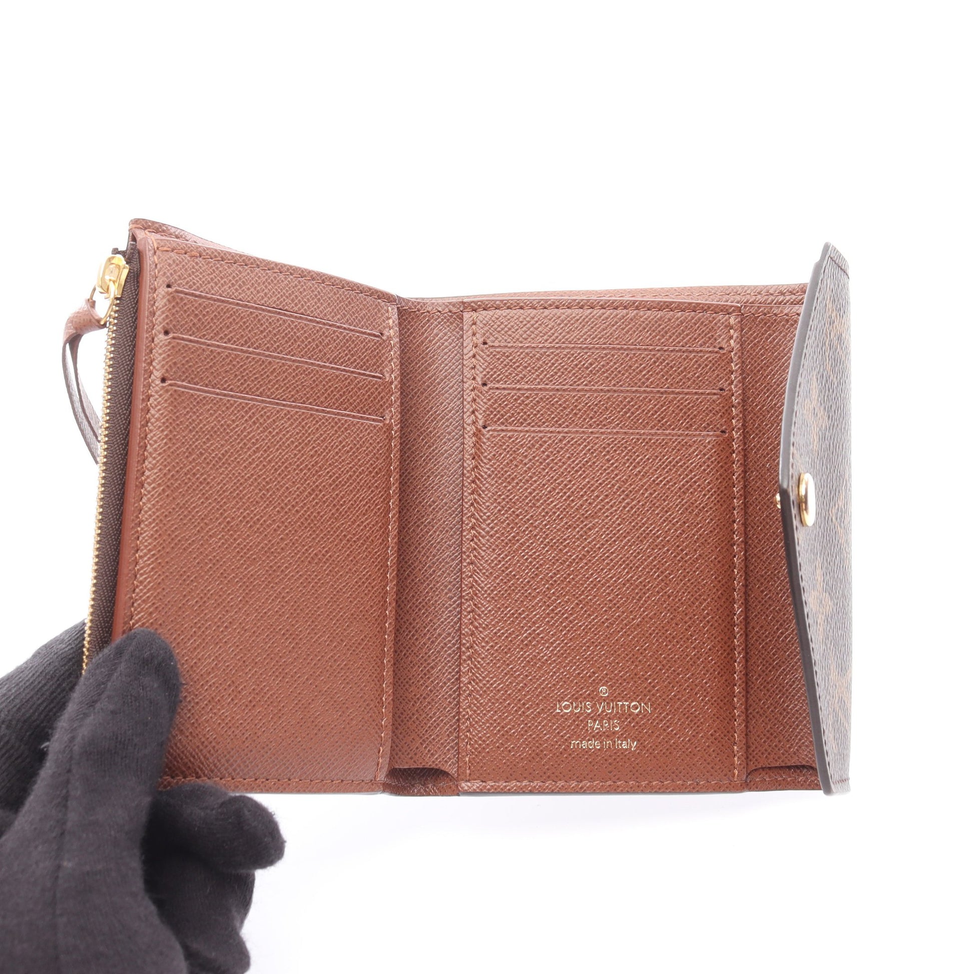 ポルトフォイユ ヴィクトリーヌ モノグラム 三つ折り財布 PVC ブラウン ルイヴィトン 財布・小物 LOUIS VUITTON