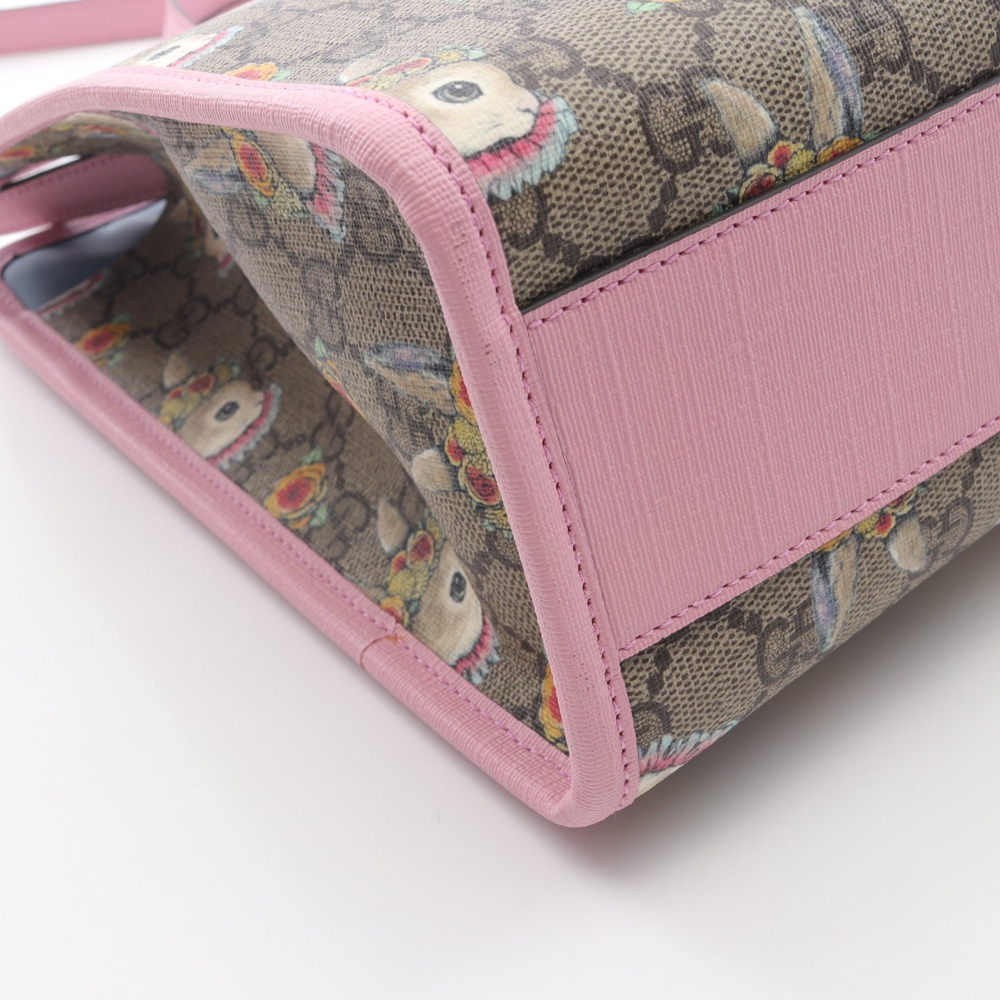 GUCCI × HIGUCHI YUKO チルドレンズ GGスプリーム ショルダーバッグ PVC レザー ベージュ ピンク 2WAY グッチ バッグ GUCCI