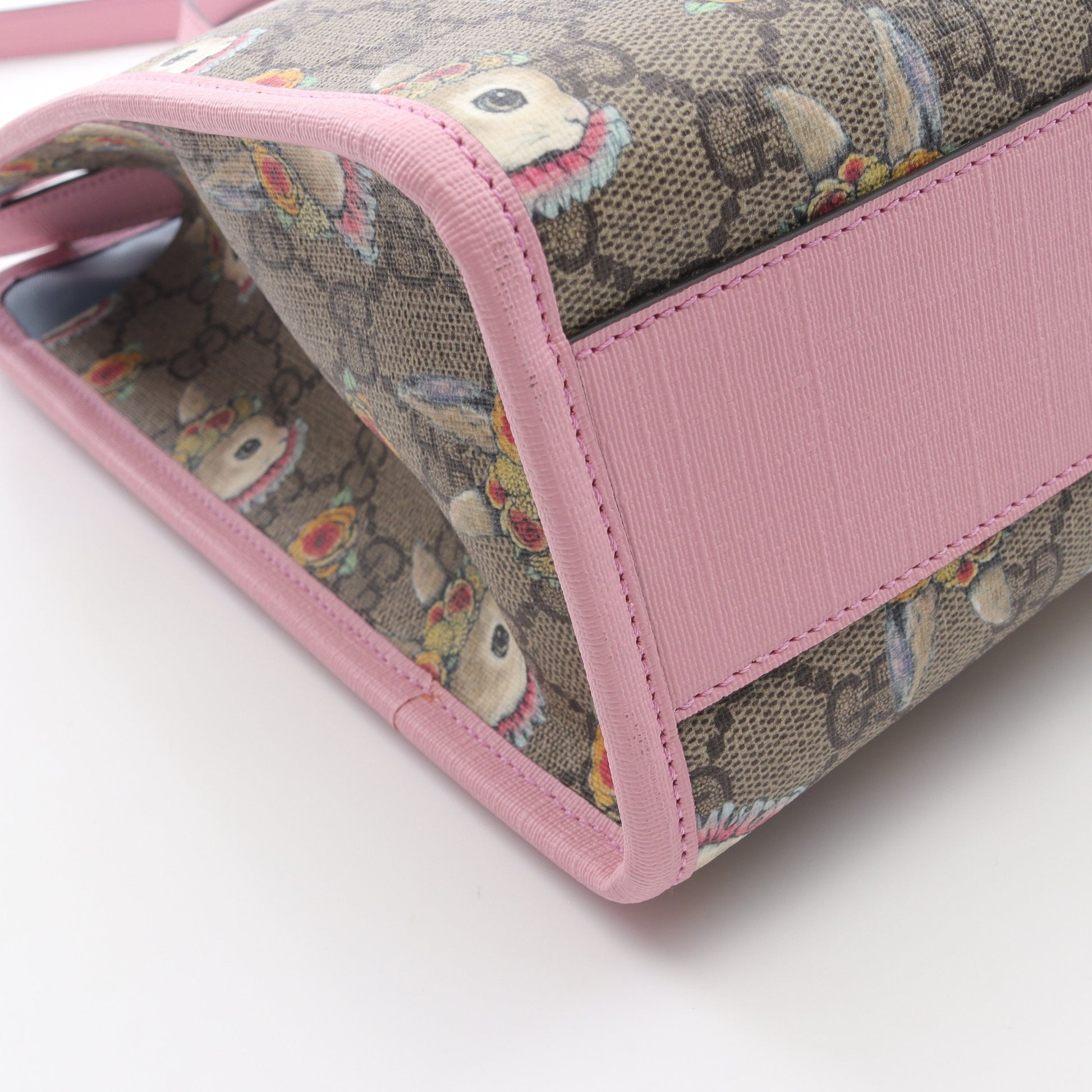 GUCCI × HIGUCHI YUKO チルドレンズ GGスプリーム ショルダーバッグ PVC レザー ベージュ ピンク 2WAY グッチ バッグ GUCCI