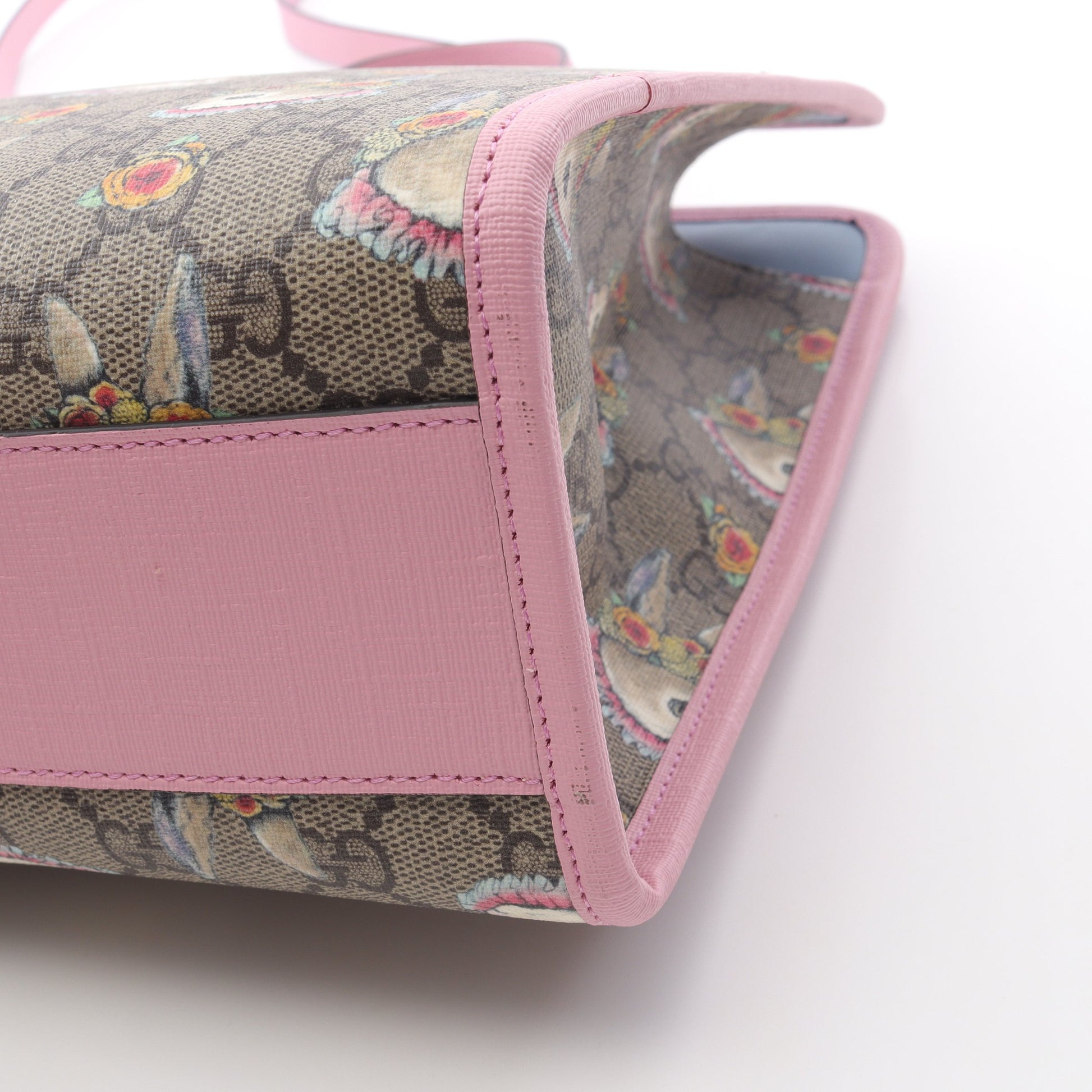 GUCCI × HIGUCHI YUKO チルドレンズ GGスプリーム ショルダーバッグ PVC レザー ベージュ ピンク 2WAY グッチ バッグ GUCCI