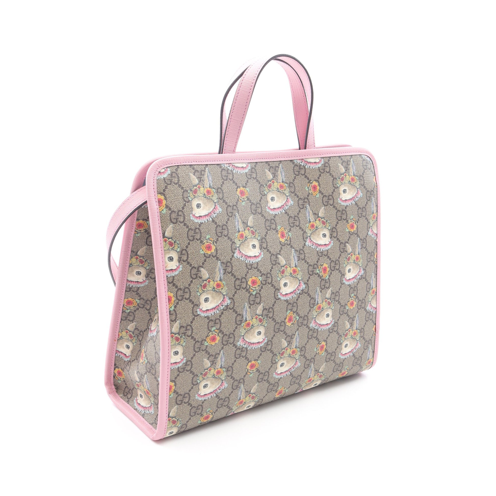 GUCCI × HIGUCHI YUKO チルドレンズ GGスプリーム ショルダーバッグ PVC レザー ベージュ ピンク 2WAY グッチ バッグ GUCCI