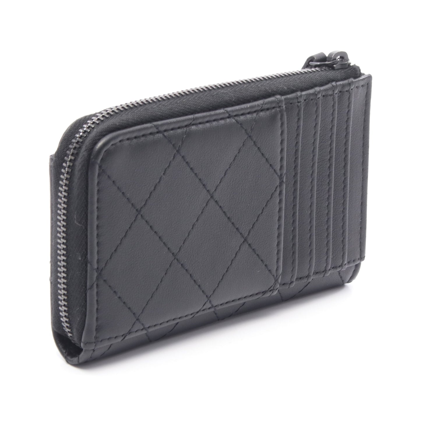 マトラッセ コインケース レザー ブラック ブラック金具 シャネル 財布・小物 CHANEL