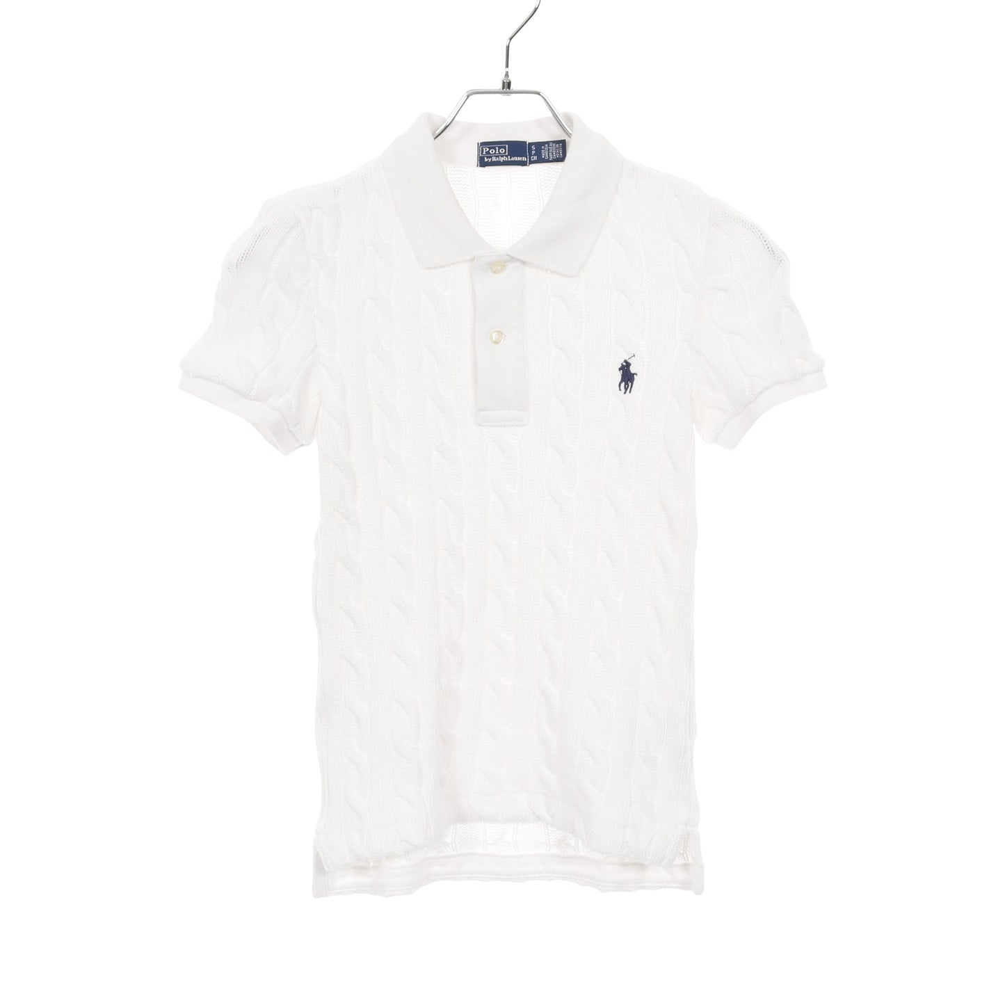 ケーブルニット ポロシャツ コットン ホワイト ポロラルフローレン トップス Polo Ralph Lauren