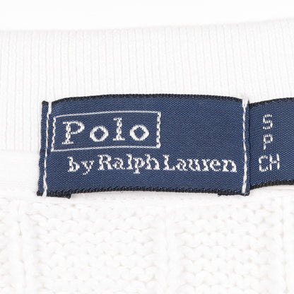 ケーブルニット ポロシャツ コットン ホワイト ポロラルフローレン トップス Polo Ralph Lauren