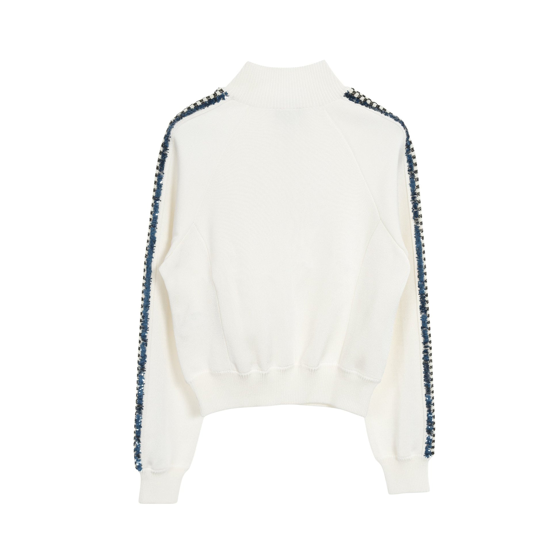 ブルゾン ビーズ スパンコール ロゴワッペン ビスコース オフホワイト マルチカラー 23C シャネル アウター CHANEL