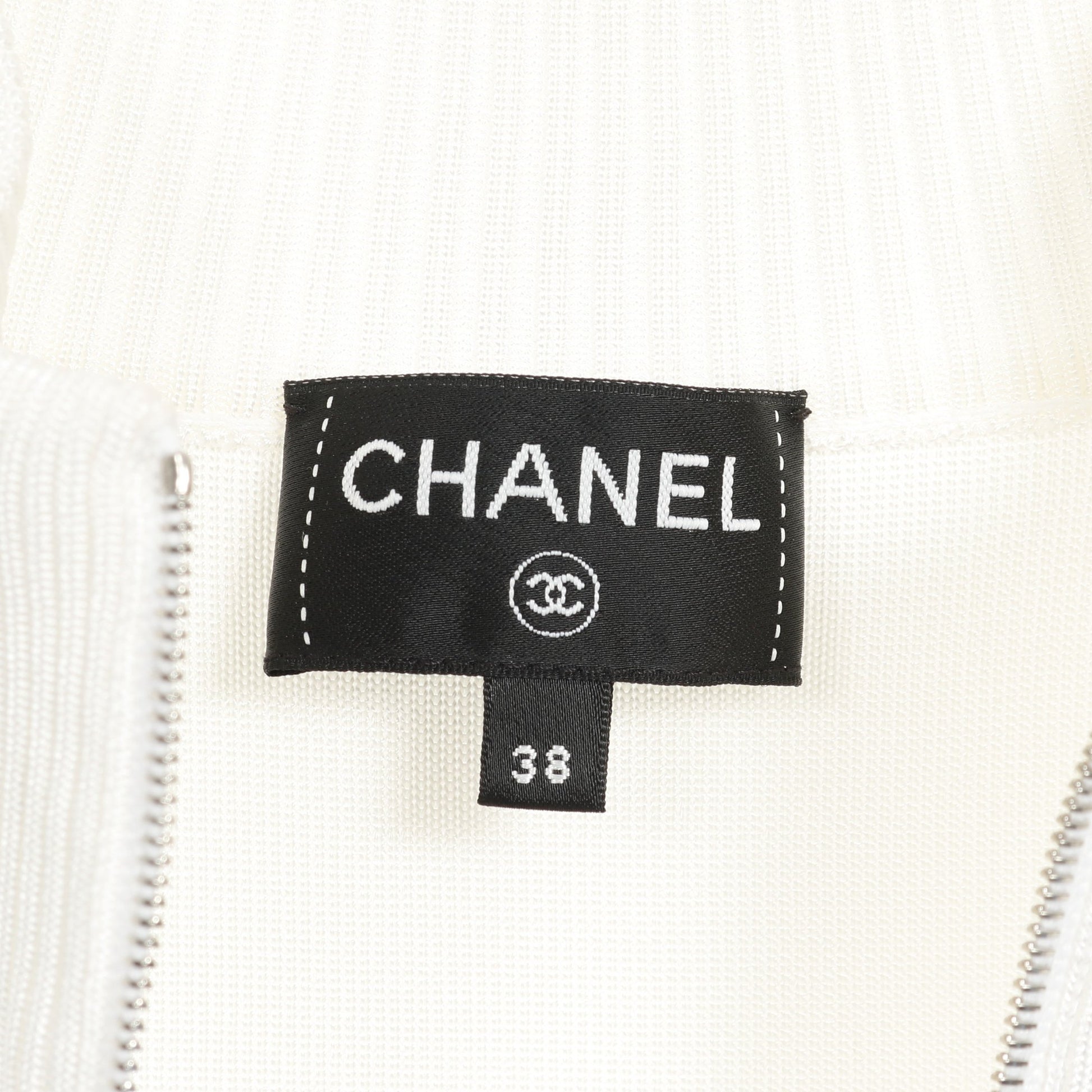 ブルゾン ビーズ スパンコール ロゴワッペン ビスコース オフホワイト マルチカラー 23C シャネル アウター CHANEL
