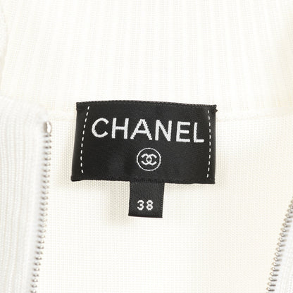 ブルゾン ビーズ スパンコール ロゴワッペン ビスコース オフホワイト マルチカラー 23C シャネル アウター CHANEL