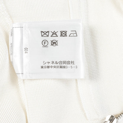 ブルゾン ビーズ スパンコール ロゴワッペン ビスコース オフホワイト マルチカラー 23C シャネル アウター CHANEL