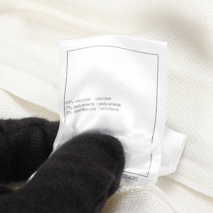 ブルゾン ビーズ スパンコール ロゴワッペン ビスコース オフホワイト マルチカラー 23C シャネル アウター CHANEL