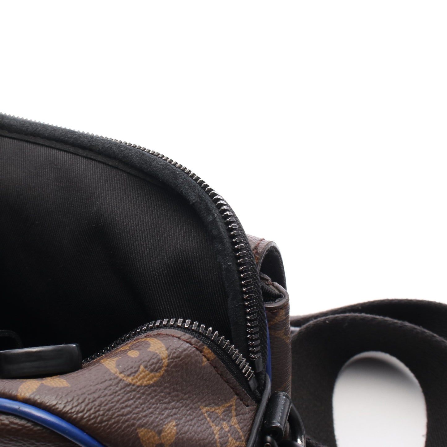 Sロック メッセンジャー モノグラムマカサー ハンドバッグ PVC レザー ブラウン ブルー 2WAY ルイヴィトン バッグ LOUIS VUITTON