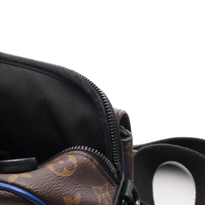 Sロック メッセンジャー モノグラムマカサー ハンドバッグ PVC レザー ブラウン ブルー 2WAY ルイヴィトン バッグ LOUIS VUITTON