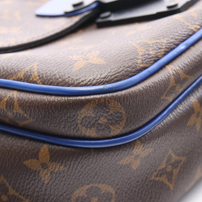 Sロック メッセンジャー モノグラムマカサー ハンドバッグ PVC レザー ブラウン ブルー 2WAY ルイヴィトン バッグ LOUIS VUITTON