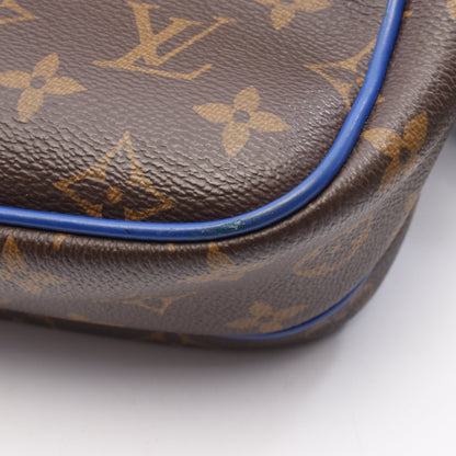 Sロック メッセンジャー モノグラムマカサー ハンドバッグ PVC レザー ブラウン ブルー 2WAY ルイヴィトン バッグ LOUIS VUITTON