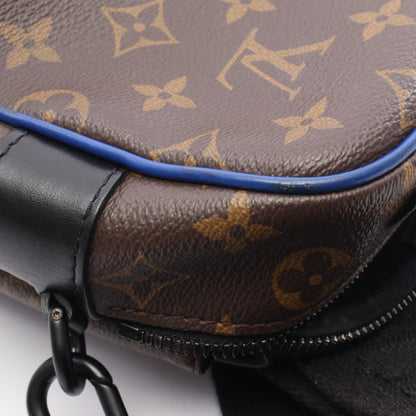 Sロック メッセンジャー モノグラムマカサー ハンドバッグ PVC レザー ブラウン ブルー 2WAY ルイヴィトン バッグ LOUIS VUITTON