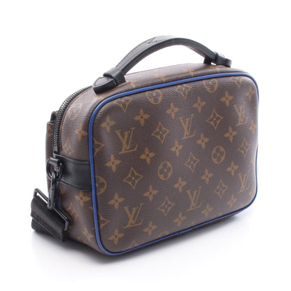 Sロック メッセンジャー モノグラムマカサー ハンドバッグ PVC レザー ブラウン ブルー 2WAY ルイヴィトン バッグ LOUIS VUITTON