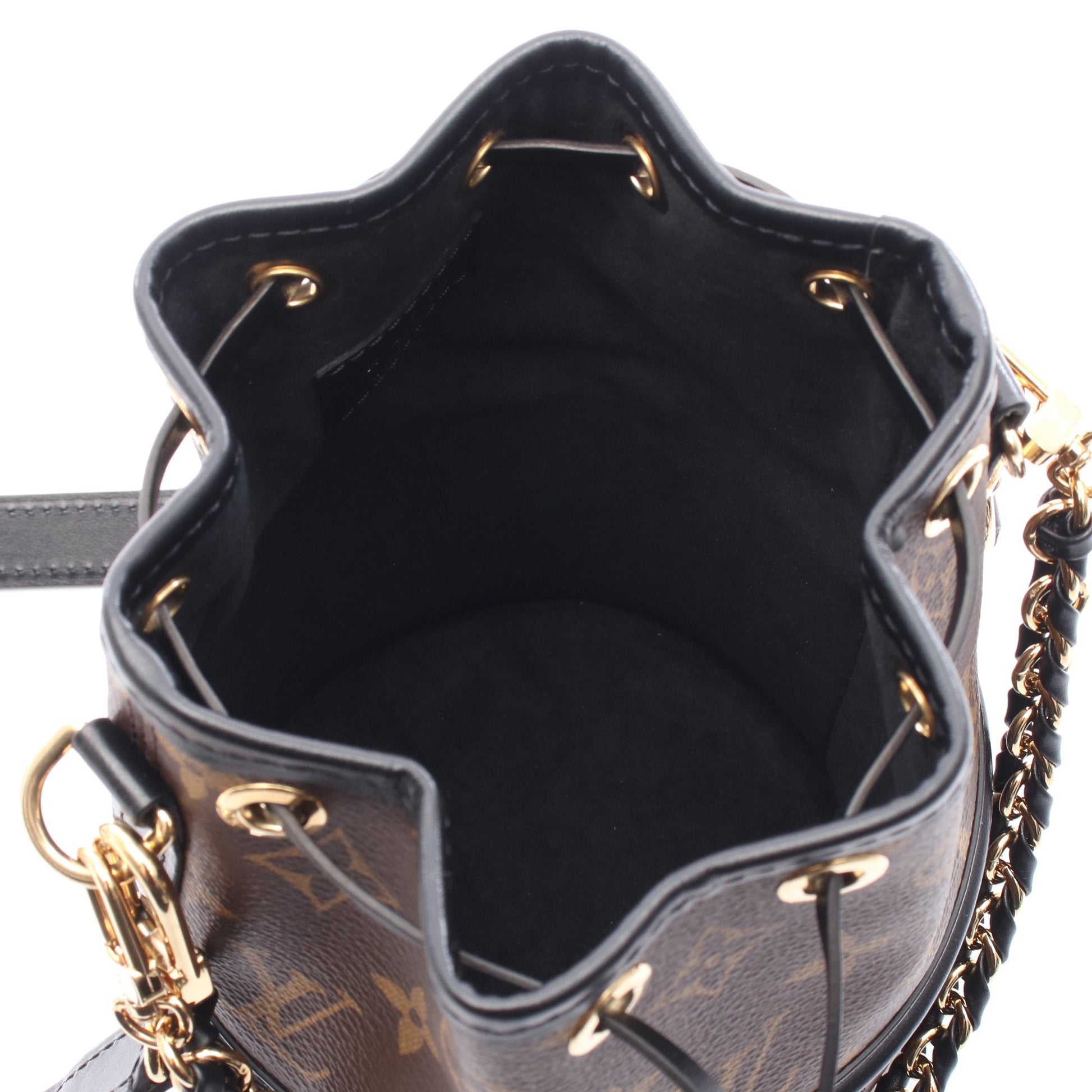 カノエ モノグラム チェーンハンドバッグ PVC レザー ブラウン ブラック 2WAY ルイヴィトン バッグ LOUIS VUITTON