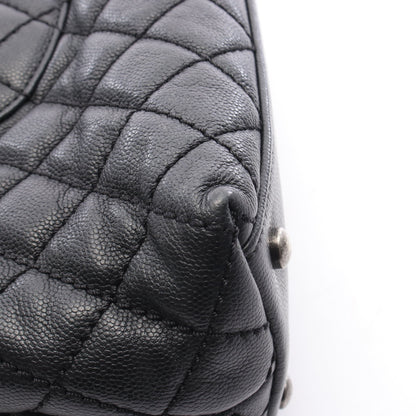 マトラッセ ココハンドル ハンドバッグ キャビアスキン ブラック アンティークシルバー金具 2WAY シャネル バッグ CHANEL