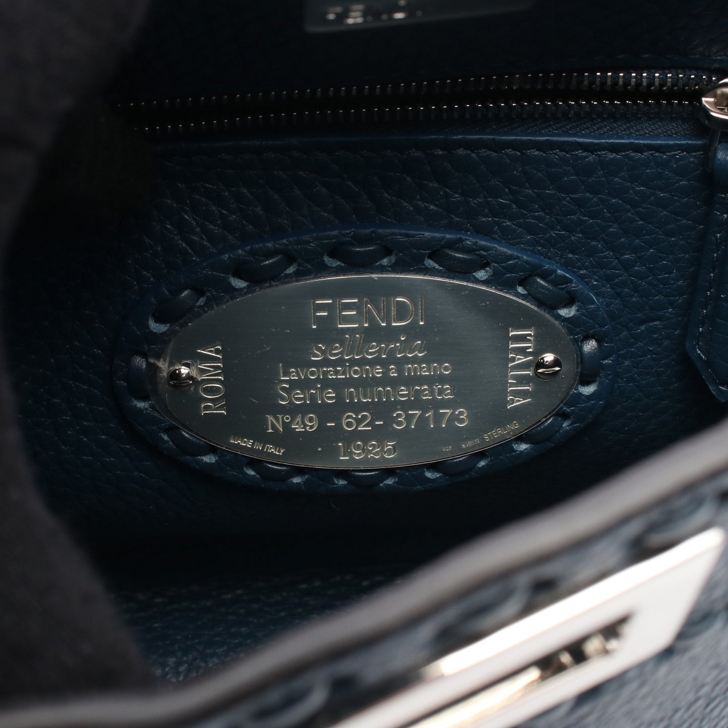 ミニピーカブー ハンドバッグ レザー ブルー 2WAY フェンディ バッグ FENDI