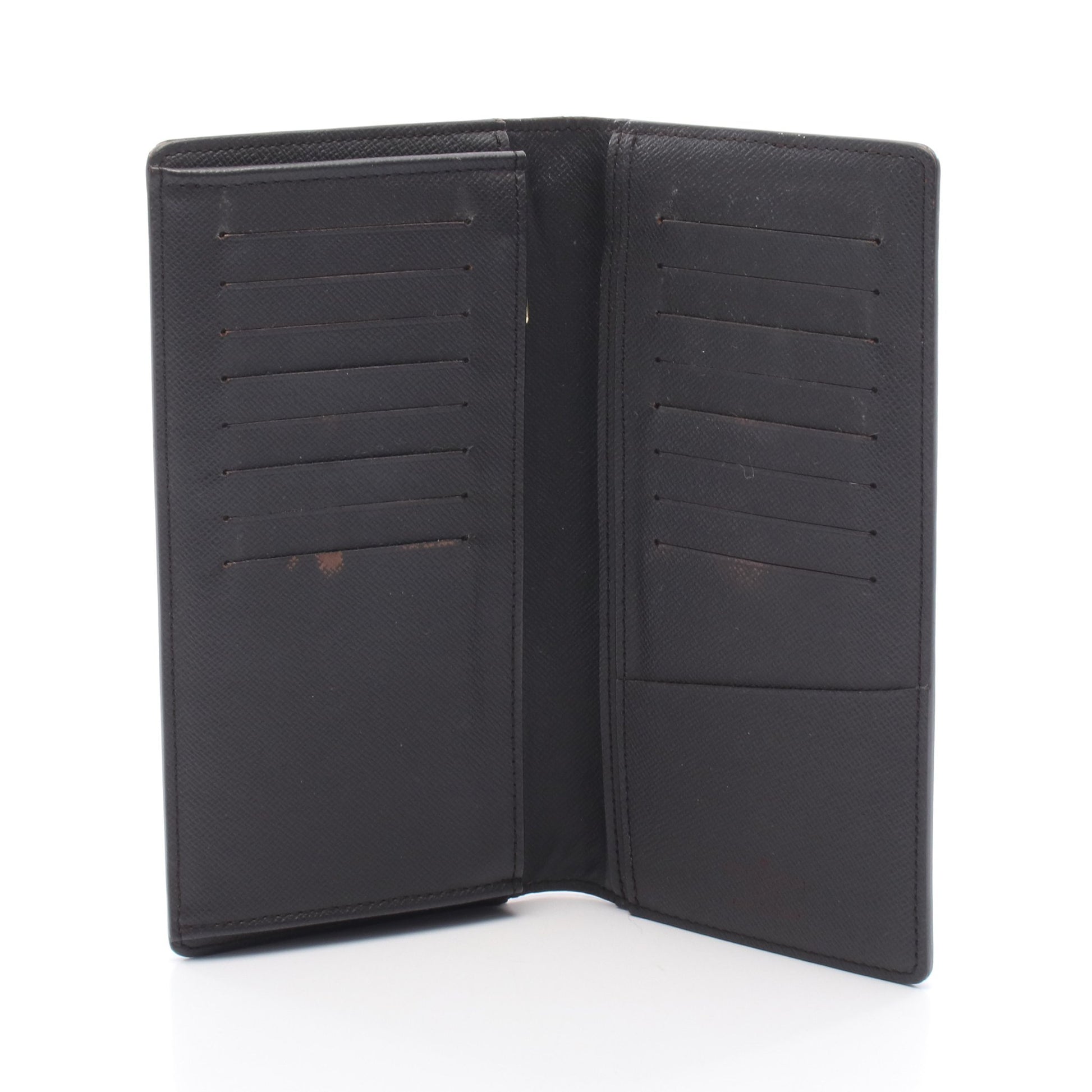 ポルトフォイユ ブラザ ダミエエベヌ 二つ折り長財布 PVC ブラウン  