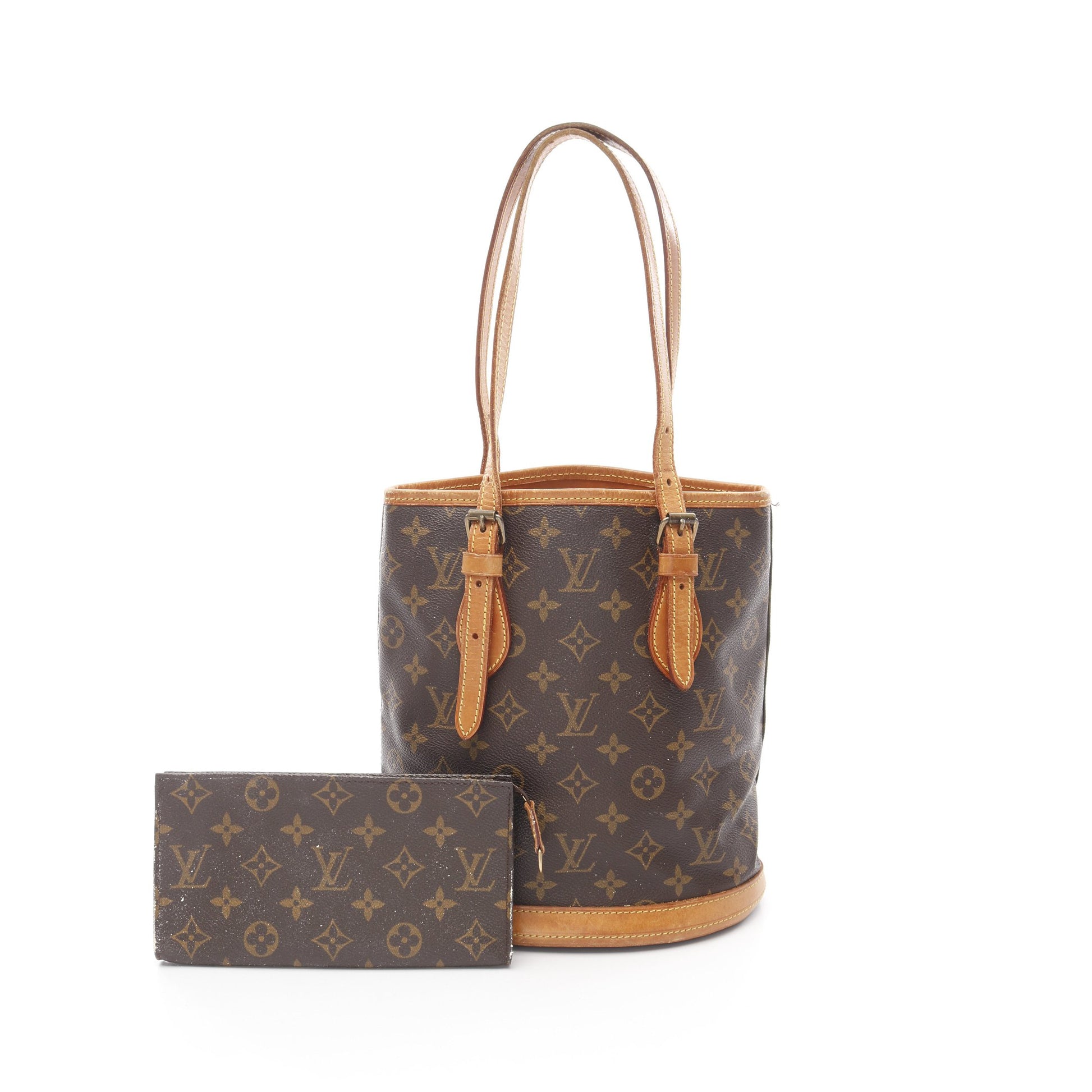 バケットPM モノグラム ハンドバッグ PVC レザー ブラウン ルイヴィトン バッグ LOUIS VUITTON