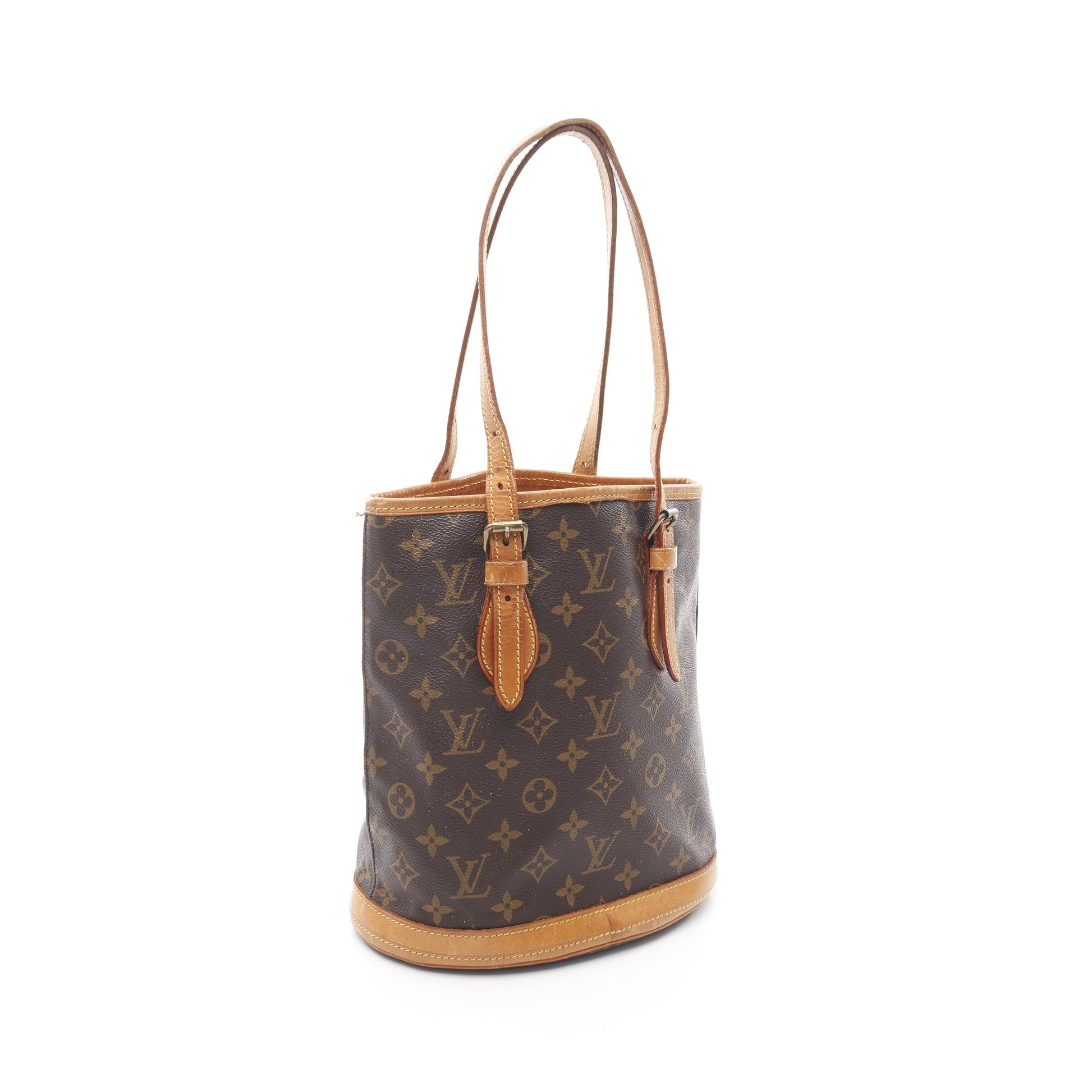 バケットPM モノグラム ハンドバッグ PVC レザー ブラウン ルイヴィトン バッグ LOUIS VUITTON